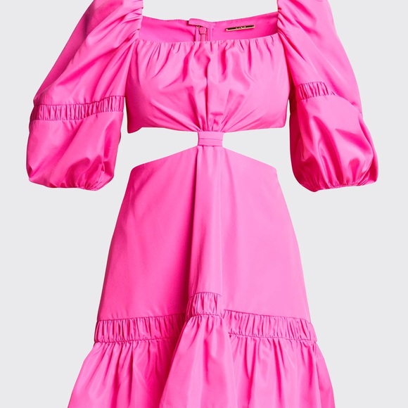 Alexis Bertana Mini Dress Magenta Cutout Puff Sleeve Small Perfect Condition - Picture 2 of 9